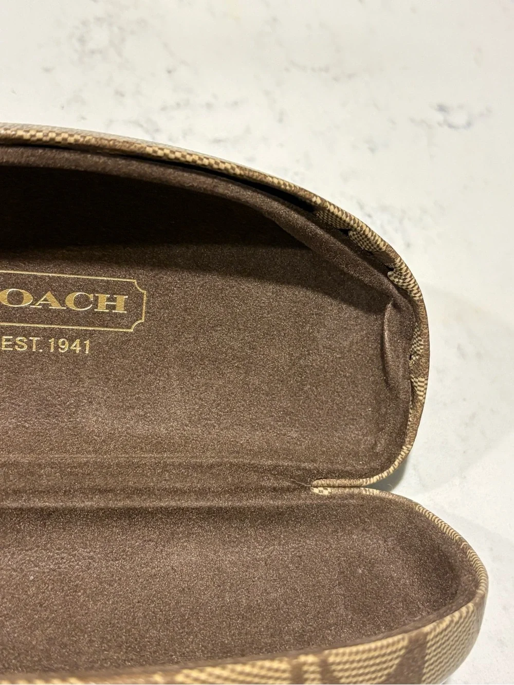 Coach Brown Signature C Monogram Eyeglass Case